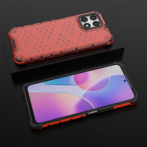 Carcasa Bumper Funda Silicona Transparente 360 Grados AM2 para Huawei Honor X30i Rojo