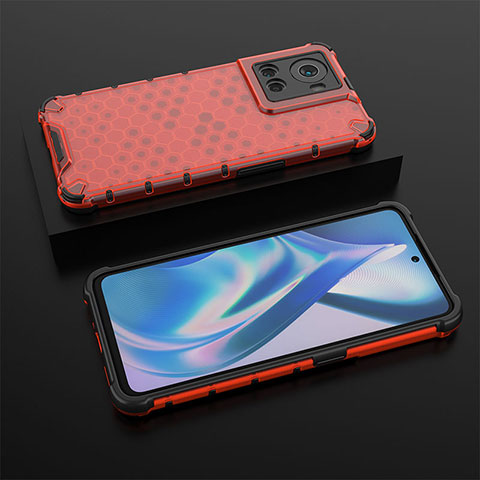 Carcasa Bumper Funda Silicona Transparente 360 Grados AM2 para OnePlus 10R 5G Rojo