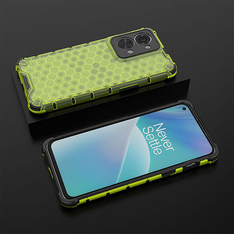 Carcasa Bumper Funda Silicona Transparente 360 Grados AM2 para OnePlus Nord 2T 5G Verde