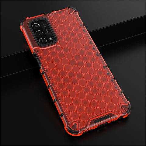 Carcasa Bumper Funda Silicona Transparente 360 Grados AM2 para Oppo A54 5G Rojo