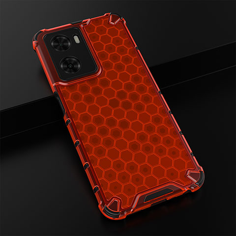 Carcasa Bumper Funda Silicona Transparente 360 Grados AM2 para Oppo A57e Rojo