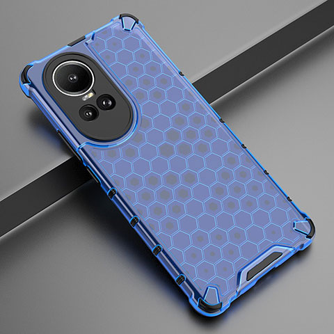 Carcasa Bumper Funda Silicona Transparente 360 Grados AM2 para Oppo Reno10 5G Azul