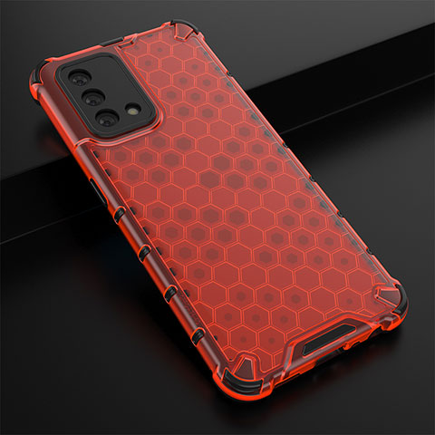 Carcasa Bumper Funda Silicona Transparente 360 Grados AM2 para Oppo Reno6 Lite Rojo