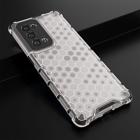 Carcasa Bumper Funda Silicona Transparente 360 Grados AM2 para Oppo Reno6 Pro 5G Blanco