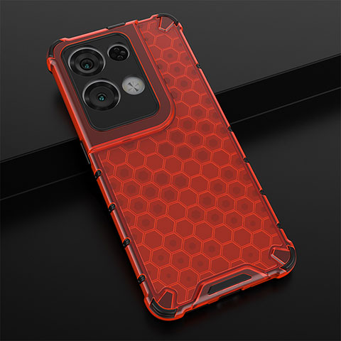 Carcasa Bumper Funda Silicona Transparente 360 Grados AM2 para Oppo Reno8 Pro 5G Rojo