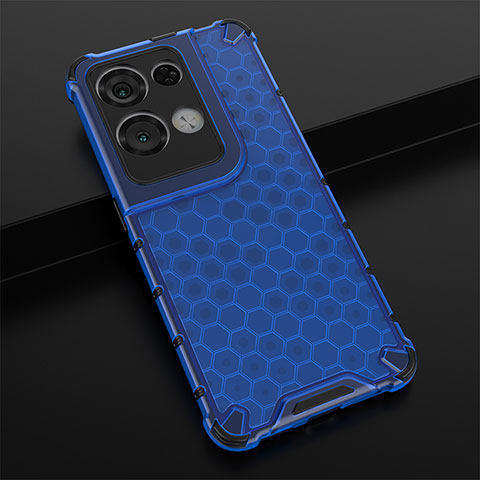 Carcasa Bumper Funda Silicona Transparente 360 Grados AM2 para Oppo Reno9 Pro+ Plus 5G Azul