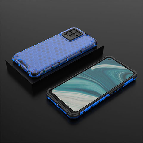 Carcasa Bumper Funda Silicona Transparente 360 Grados AM2 para Realme 8 Pro Azul