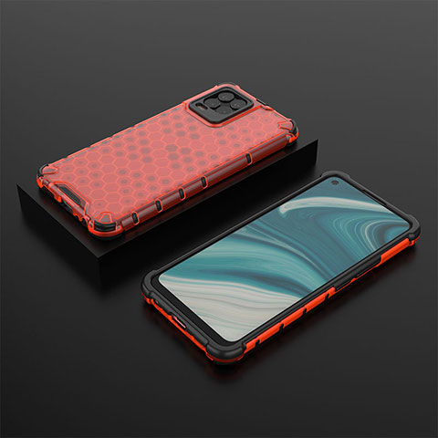 Carcasa Bumper Funda Silicona Transparente 360 Grados AM2 para Realme 8 Pro Rojo