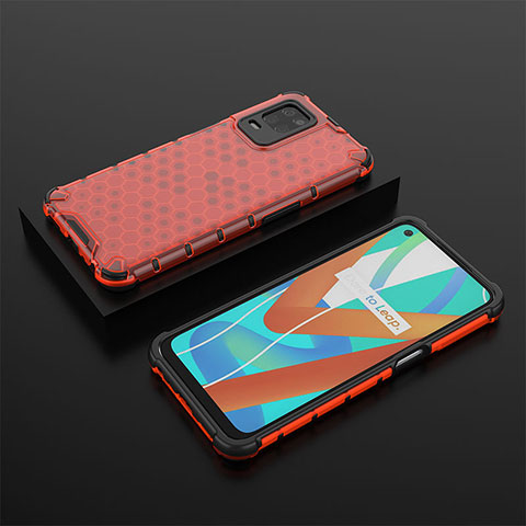 Carcasa Bumper Funda Silicona Transparente 360 Grados AM2 para Realme 8s 5G Rojo