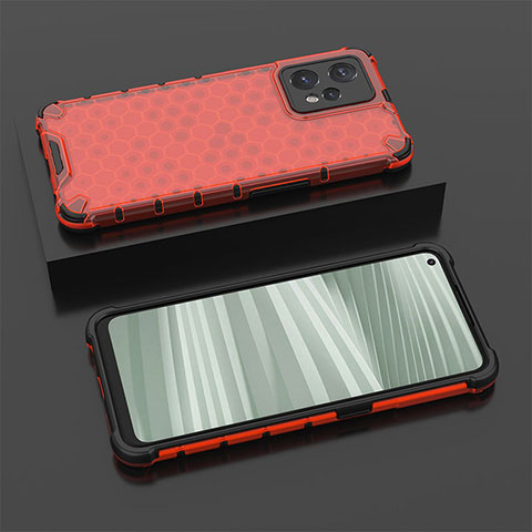 Carcasa Bumper Funda Silicona Transparente 360 Grados AM2 para Realme 9 4G Rojo