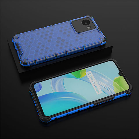 Carcasa Bumper Funda Silicona Transparente 360 Grados AM2 para Realme C30 Azul