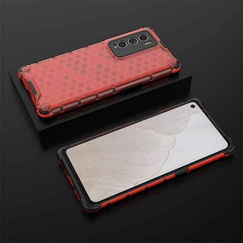 Carcasa Bumper Funda Silicona Transparente 360 Grados AM2 para Realme GT Master Explorer 5G Rojo