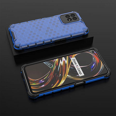 Carcasa Bumper Funda Silicona Transparente 360 Grados AM2 para Realme Narzo 50 4G Azul