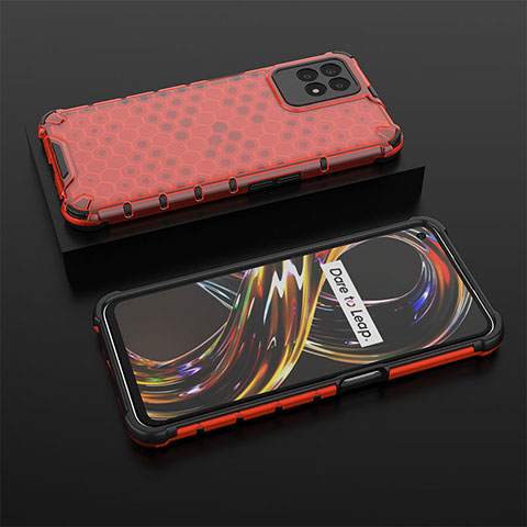 Carcasa Bumper Funda Silicona Transparente 360 Grados AM2 para Realme Narzo 50 4G Rojo