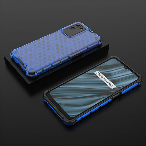 Carcasa Bumper Funda Silicona Transparente 360 Grados AM2 para Realme V11 5G Azul