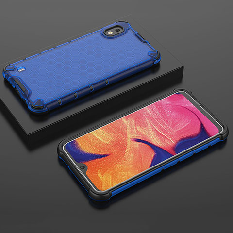 Carcasa Bumper Funda Silicona Transparente 360 Grados AM2 para Samsung Galaxy A10 Azul