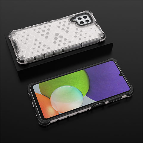 Carcasa Bumper Funda Silicona Transparente 360 Grados AM2 para Samsung Galaxy A22 4G Blanco