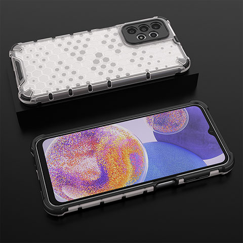 Carcasa Bumper Funda Silicona Transparente 360 Grados AM2 para Samsung Galaxy A23 4G Blanco