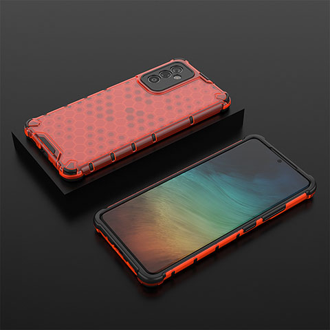 Carcasa Bumper Funda Silicona Transparente 360 Grados AM2 para Samsung Galaxy M14 5G Rojo