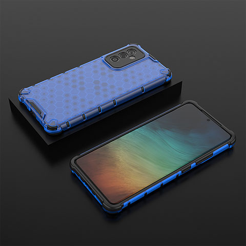 Carcasa Bumper Funda Silicona Transparente 360 Grados AM2 para Samsung Galaxy Quantum2 5G Azul