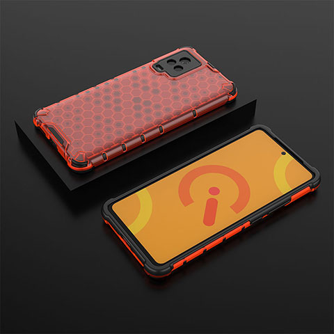 Carcasa Bumper Funda Silicona Transparente 360 Grados AM2 para Vivo iQOO 7 Legend 5G Rojo