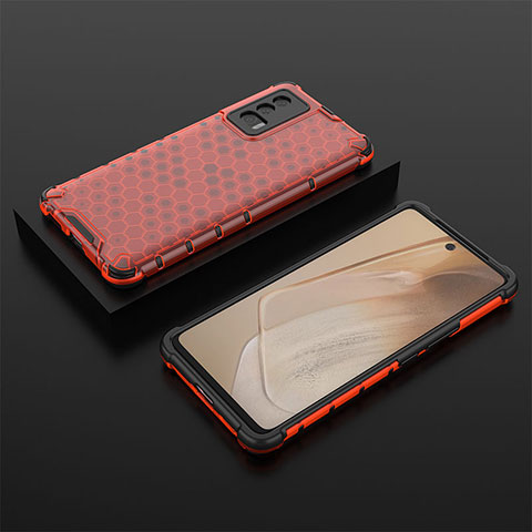 Carcasa Bumper Funda Silicona Transparente 360 Grados AM2 para Vivo iQOO Neo5 5G Rojo