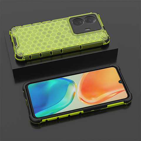 Carcasa Bumper Funda Silicona Transparente 360 Grados AM2 para Vivo T1 5G Verde