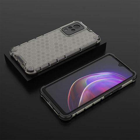 Carcasa Bumper Funda Silicona Transparente 360 Grados AM2 para Vivo V21s 5G Negro