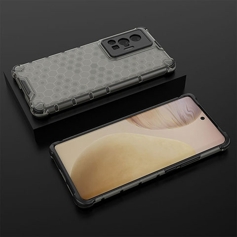 Carcasa Bumper Funda Silicona Transparente 360 Grados AM2 para Vivo X70 Pro 5G Negro