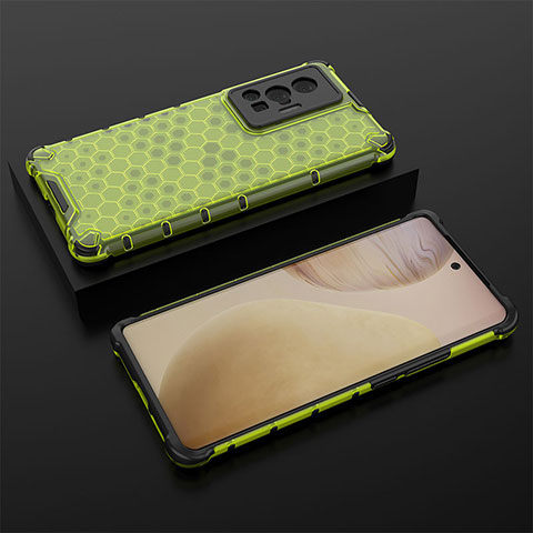 Carcasa Bumper Funda Silicona Transparente 360 Grados AM2 para Vivo X70 Pro 5G Verde