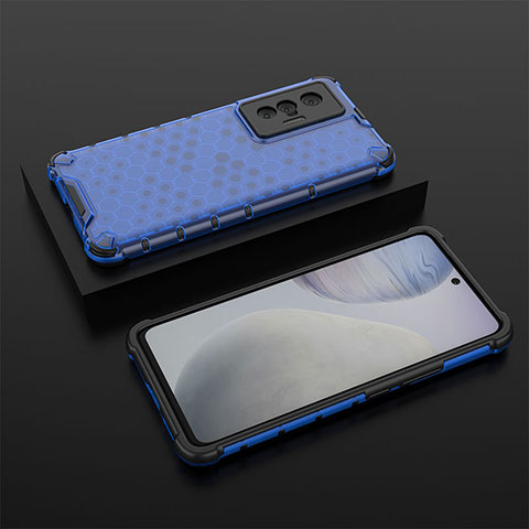 Carcasa Bumper Funda Silicona Transparente 360 Grados AM2 para Vivo X70t Azul