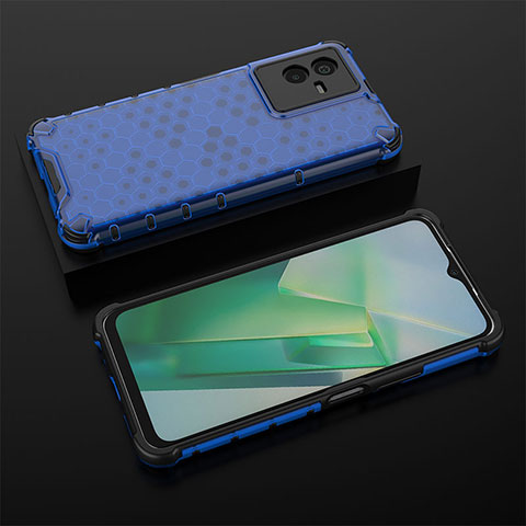 Carcasa Bumper Funda Silicona Transparente 360 Grados AM2 para Vivo Y73t Azul