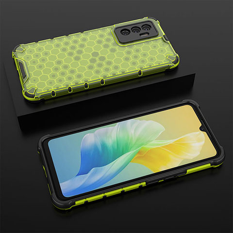 Carcasa Bumper Funda Silicona Transparente 360 Grados AM2 para Vivo Y75 4G Verde