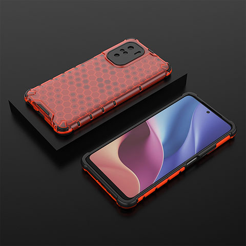 Carcasa Bumper Funda Silicona Transparente 360 Grados AM2 para Xiaomi Mi 11i 5G Rojo