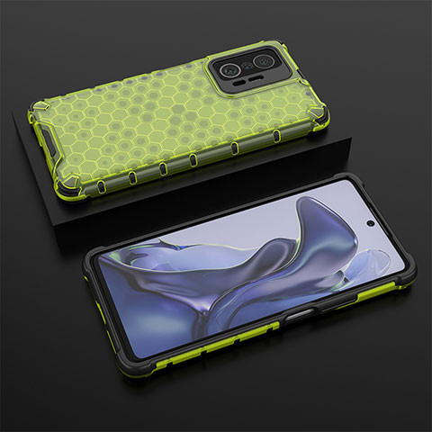 Carcasa Bumper Funda Silicona Transparente 360 Grados AM2 para Xiaomi Mi 11T 5G Verde