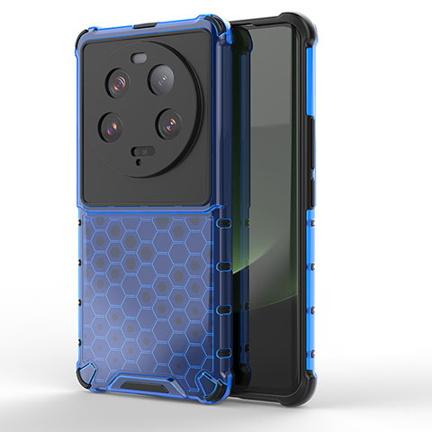 Carcasa Bumper Funda Silicona Transparente 360 Grados AM2 para Xiaomi Mi 13 Ultra 5G Azul