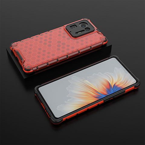 Carcasa Bumper Funda Silicona Transparente 360 Grados AM2 para Xiaomi Mi Mix 4 5G Rojo