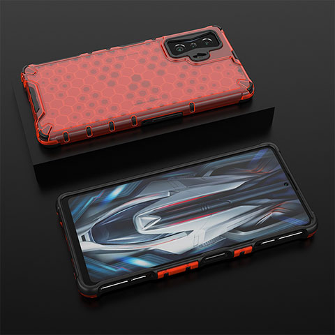 Carcasa Bumper Funda Silicona Transparente 360 Grados AM2 para Xiaomi Poco F4 GT 5G Rojo