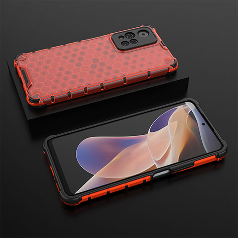 Carcasa Bumper Funda Silicona Transparente 360 Grados AM2 para Xiaomi Poco X4 NFC Rojo