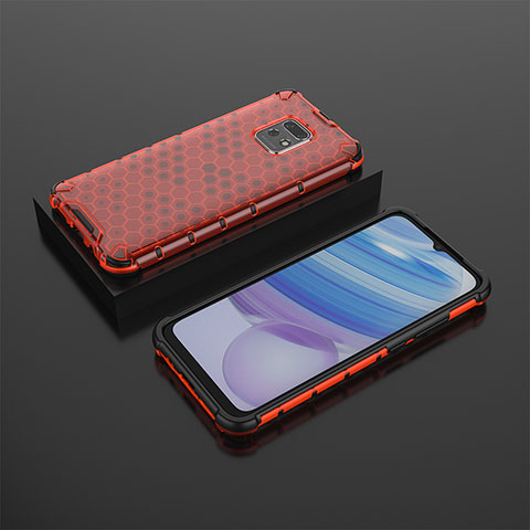 Carcasa Bumper Funda Silicona Transparente 360 Grados AM2 para Xiaomi Redmi 10X Pro 5G Rojo