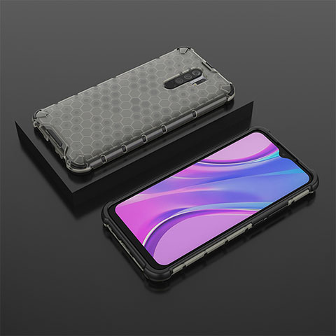 Carcasa Bumper Funda Silicona Transparente 360 Grados AM2 para Xiaomi Redmi 9 Negro