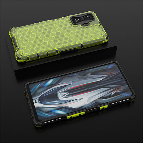 Carcasa Bumper Funda Silicona Transparente 360 Grados AM2 para Xiaomi Redmi K50 Gaming 5G Verde