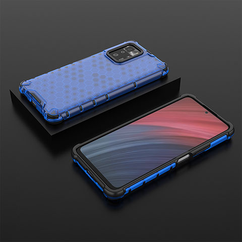 Carcasa Bumper Funda Silicona Transparente 360 Grados AM2 para Xiaomi Redmi Note 10 Pro 5G Azul