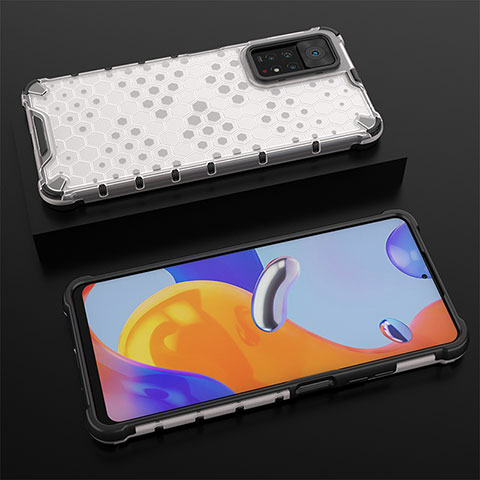 Carcasa Bumper Funda Silicona Transparente 360 Grados AM2 para Xiaomi Redmi Note 11 Pro 4G Blanco