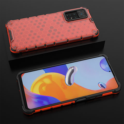 Carcasa Bumper Funda Silicona Transparente 360 Grados AM2 para Xiaomi Redmi Note 11 Pro 5G Rojo