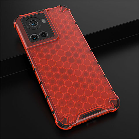 Carcasa Bumper Funda Silicona Transparente 360 Grados AM3 para OnePlus 10R 5G Rojo