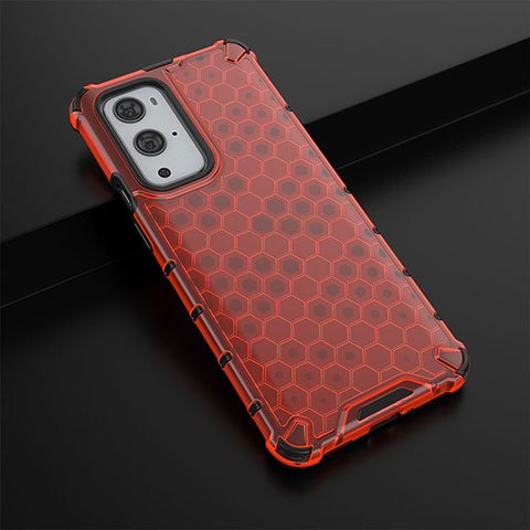 Carcasa Bumper Funda Silicona Transparente 360 Grados AM3 para OnePlus 9 Pro 5G Rojo