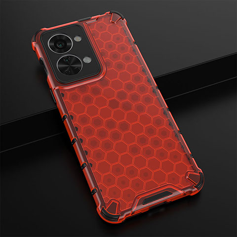 Carcasa Bumper Funda Silicona Transparente 360 Grados AM3 para OnePlus Nord 2T 5G Rojo