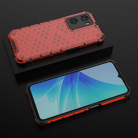 Carcasa Bumper Funda Silicona Transparente 360 Grados AM3 para Oppo A57s Rojo