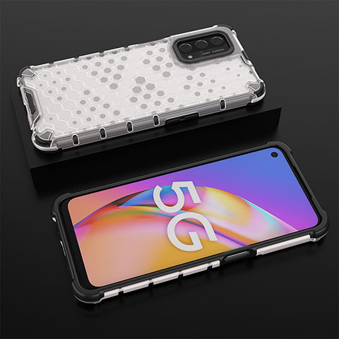 Carcasa Bumper Funda Silicona Transparente 360 Grados AM3 para Oppo A74 5G Blanco